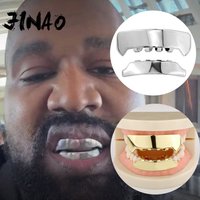 JINAO Hip Hop Smooth surface 8Teeth Grillz set Men Women Top&Bottom shinny yeh Grill Punk Rapper Christmas