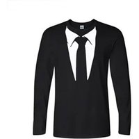 Suit Imitation 3D T-shirt For Men's Street Hip-hop Cosplay Funny And Personalized Round Neck Long Sleeved Fashion Casual New Top