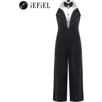 Girls Modern Jazz Latin Costume Halter Bowkot Patchwork One Piece Overall Jumpsuits School Ballroom Stage Performance Bodysuits