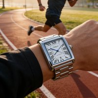 New Luxury Square Men's Quartz Watch with Roman Numeral Dial, Stainless Steel Strap, Waterproof, Casual Business Wristwatch, Stylish and Versatile, Handsome European and American Style Classic Men's