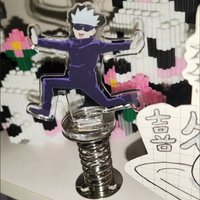 Satoru Gojo Spring Acrylic Stand Figure Jujutsu Kaisen Anime Peripherals Cute Q Version Arrangement Desktop Small Ornament