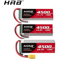 HRB 3S 4S 6S 4500mah Lipo Battery 11.1V 14.8V 22.2V 100C XT60 XT90 For RC Quadcopter Helicopter Boat Car Airplane