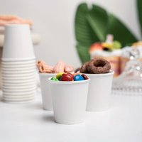 50/100PCS White Small Paper Cups Disposable Tasting Cups Suitable Supermarket Fruits Nuts Drinking Water Tasting Company Dinners