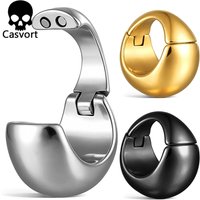 Casvort 2PCS Stainless Steel Ear Weights Teardrop Hoop Plugs Gauges Hangers Stretched Piercing Women Body Jewelry Chunky