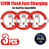 3PCS 120W Super Fast Charging USB Type C Cable For OnePlus 9 9R 10 Pro 11 12 12R 13 13R 15 15R Nord CE 3 4 Lite 5 6 OPPO Realme