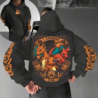 Pokemon Animation Derivatives Men's and Women's Summer Fashion Oversize Hoodie and Sweatpants Popular Top