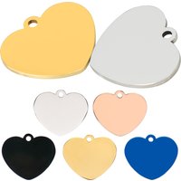 20PCS Heart-shaped Stainless Steel Dog ID Tag Pet Nameplate Pendant Custom Personality Engraved Cat Identity Necklace Accessorie