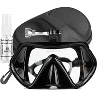 HD Anti-Fog Dive Mask with Protective Case & Spray Compatible w/All GoPro Hero Cameras,Scuba Diving, Snorkeling, Freediving Gear