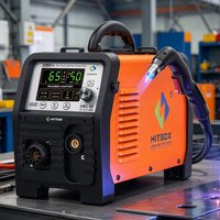 HITBOX HBC65 Nicht-HF Pilot-Lichtbogen-Plasmaschneider 2T/4T 50/60Hz 220V 65 Ampere Plasmaschneiden Gitterschnitt Einstellbare Nachschneidzeit Einfache Verwendung mit CNC-Schneidetisch für Aluminium,