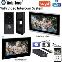 Wifi Tuya Video Intercom 1080P Video Doorbell HD Camera Motion Detection 7/10inch Touch Monitor one-key App Unlock for Apartment