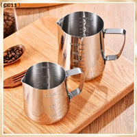 Stainless Steel Milk Frother Jug Coffee Milk Frothing Jug Latte Pitcher Measurement Jug Espresso Barista Tool Coffee Acces〔CC11〕