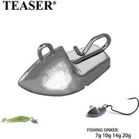 TEASER 5pcs A019 7g10g14g20g Ship Shaped Water Droplets Weights Fishing Oval Sinker Quick Sinking Connect Fishing Accessories