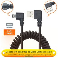 Usb To Micro Mini Usb Spring Cable Elbow Degree Charging Data Line For 360 Vehicle Recorder Phone Data Cable High speed 1.5m