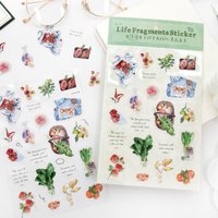 1PC Life Fragments Series Ins Hand drawn Graffiti Plants Life Decoration PET Stickers DIY Diary Scrapbook Stickers
