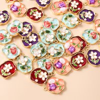 Leslie 5pcs Beautiful Pearl Rose Flower Charms Pendants for Earrings Necklace Summer Beach DIY Jewelry Making Accessories