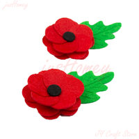 10PCS Handmade Felt Red Poppy Brooches Poppy Flower Badge Pin DIY Craft Embellishment for Remembrance Day Lest We Forget