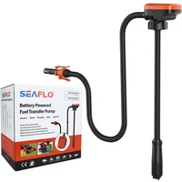 SEAFLO Portable Fuel Transfer Pump Diesel Dispenser Tank 53L 14 Gallon Flow for Boat Marine Heavy Duty Kit A-battery/Lithium