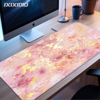 Pink And Gold Abstract Marble Mouse Pad Gaming printon demand Custom Mousepad XXL MousePads Natural Rubber Carpet PC Table Mat
