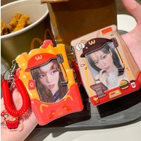 MINKYS Kawaii Hamburg 3 inch Kpop Photocard Holder Photo Card Holder Bag Pendant School Stationery