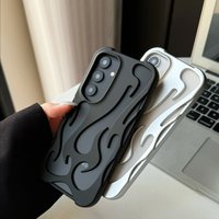 3D Flame Pattern Hollow Protective Case for Samsung Galaxy S26 S25 S24 S23 S22 Ultra A55 A54 A16 A15 A14 A06 5G Slim Shockproof