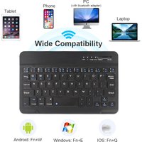 Bluetooth Wireless Keyboard 10 inch Rechargeable Keyboard Russian English Keycaps For iPad Tablet Laptop Adapter PC Accessories