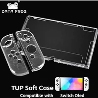 DATA FROG TPU Soft Clear Protective Case For Switch OLED Console Transparent Anti-Scratch Shockproof Cover Accessories
