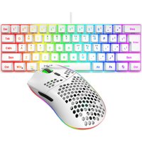 Hot selling HXSJ 61 keys V700 RGB luminous mechanical feel keyboard and mouse combos gaming set for computer game