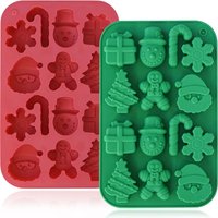 Christmas Silicone Chocolate Molds Candy Baking Moulds DIY Handmade Snowflake Snowman Xmas Tree Gingerbread Man Santa Claus Mold