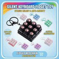 Silent Cat Paw Fidget Toy Mechanical Keyboard Clicker Keychain, Stress Relief ASMR Button for Anxiety ADHD Kids Adult