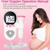 3.0HZ Doppler Fetal Heart Rate Monitor Heart Beat Pregnancy Baby Fetal Sound Heart Rate Detector No Radiation LCD Display