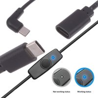 1/3Pcs Short USB-C Extension Cable 5V2A With ON Off Switch For LED Strips Desk Lamp USB Fan Type C Power Cord