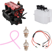 TOYAN FS-L200AC DIY Engine Model Kit 7cc Inline 2 Cylinders 4 Stroke Air Cooled Nitro Engine Model Kit - OTTO MOTOR Version