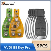 5 Stück Xhorse VVDI BE Key Pro mit Smart Key Gehäuse 3 Tasten für Mercedes Benz Grüne Leiterplatte und Gelbe Leiterplatte zur Auswahl
