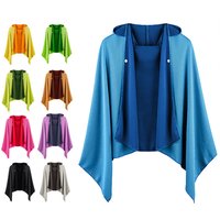 Cooling Hooded Cloak lce Cool Poncho Cover Up Super Absorbent Oversized Hooded Towel Wrap, 4-in-1 for Swimming Beach Pool Travel