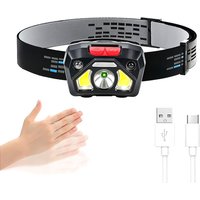 High White Light Red LED Induction Headlight Multifunctional Waterproof Dual Switch Powerful Head Lamp Outdoor Portable Headlamp