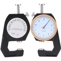 0-10mm Range Dial Thickness Gauge 0.1mm Accuracy Flat Head Design Leather Thickness Gauge Portable & Small Size