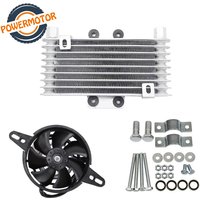 Motorcycle Engine Aluminum Oil Cooler+Fan Cooling Radiator 125Ml Universal for Dirt Bike ATV High Quality Fan Oil Cooler