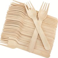 5.5inch / 6.2inch Disposable Wooden Forks Are Suitable for Parties, Camping, Weddings, Graduation Season Gatherings and Travel, and Are Best for Christmas