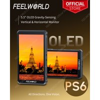 FEELWORLD 5.5 Inch OLED Vertical Horizontal Camera Field Video Monitor Touch Screen 4K HDMI PS6 for Gimbal RIg Youtube