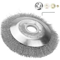Universal 6/8 Inch Steel Wire Wheel Brush Disc for Lawn Mower Grass Trimmer Head Weed Cutter Garden Tool