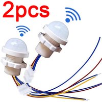 2PCS Smart PIR Motion Sensor Detector Switch Home Indoor Outdoor Infrared Light 110V 220V Time Delay Mode Adjust Lighting Switch