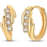 Classic 925 Sterling Silver Minimally Designed Golden Hoop Earrings For Women Fine Birthday Anniversary Jewelry Gift