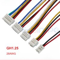 10pcs GH1.25 2/3/4/5/6-16 Pin Single/Double Side GH Series 1.25mm Male Plug Connector with Wire 10/15/20/30/100cm 1007 28AWG
