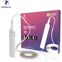 DC5V LED Strip PIR Motion Sensor Induction LED Night Light Dimmable Battery Kitchen Cabinet Under Bed Lamp Tape For Room