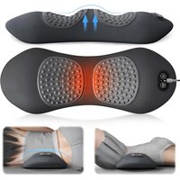 3 in 1 Electric Lumbar Support Pillow, Adjustable Height Heat Massage Traction Back Massager, Waist Back Pain Relief Memory Foam
