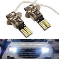 2Pcs H3 6500K 24-SMD 4014 Hot Super Bright Vehicle Car Fog Light LED White Head Bulb DRL Lamp
