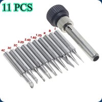 11-Piece 900M Lead-Free Solder Iron Tips with Replaceable Cores & Sleeves - Compatible with Soldering Stations