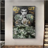 Scarface Tony Montana Series Motivational Quote Dollars/Money/Cash Canvas Painting Wall Pictures Bedroom Office Home Decoration
