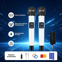 2.4G UHF Wireless Microphone Dual Channel Handheld Mic Fixed Frequency for Karaoke Live Party & Meeting Performance