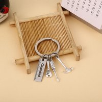 Dad Letters Keychains Creative Hammer Screwdriver Wrench Keyring Handbag Decor Tassel Hanging Pendant Father's Day Gifts